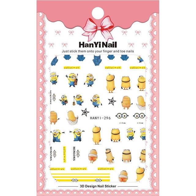 HanYi Nail 3D Design Nail Stickers de Personajes Amarillos HANYI-296