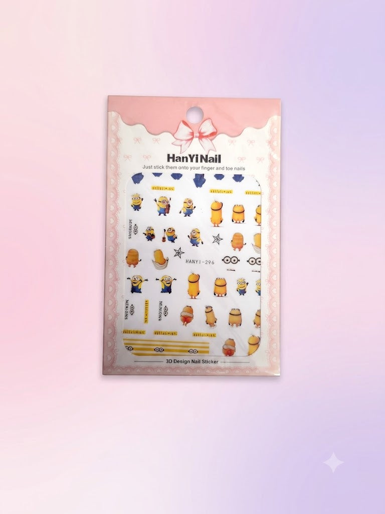 HanYi Nail 3D Design Nail Stickers de Personajes Amarillos HANYI-296
