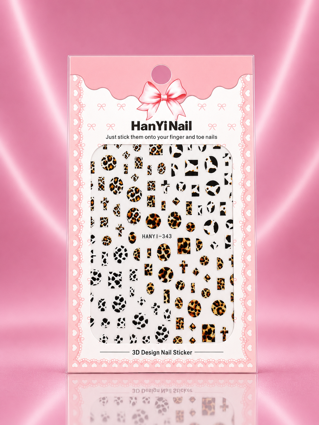HanYi Nail Stickers Animal Print 3D Leopardo y Vaca HANYI-343