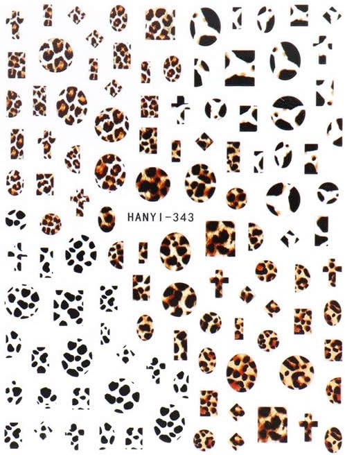 HanYi Nail Stickers Animal Print 3D Leopardo y Vaca HANYI-343