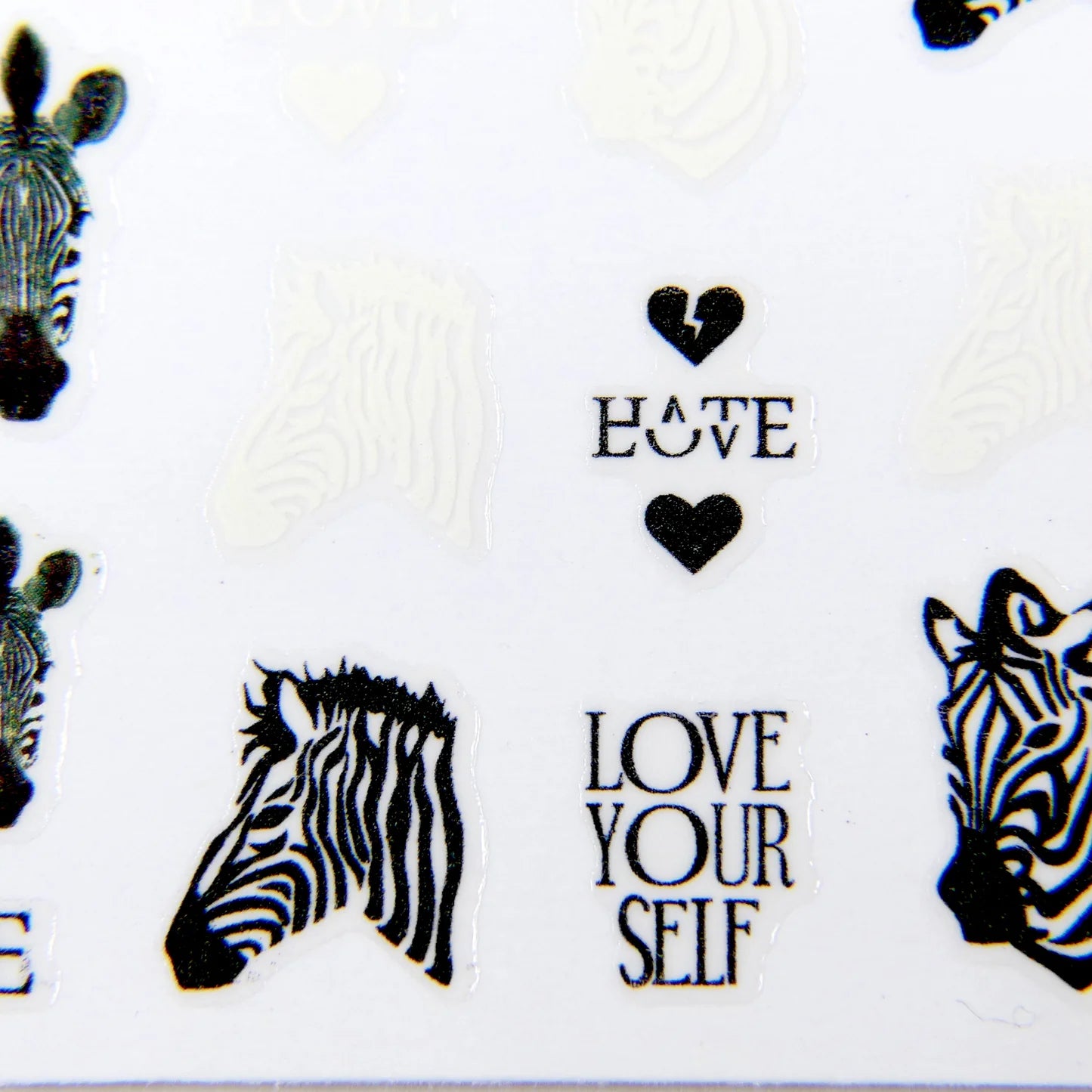 HanYi Nail Stickers 3D Animal Print Cebra y Leopardo HANYI-379