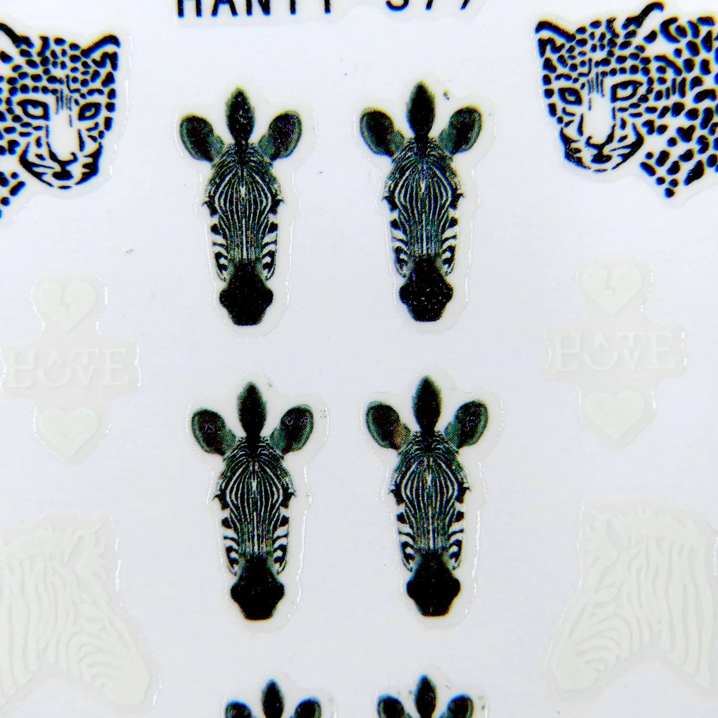 HanYi Nail Stickers 3D Animal Print Cebra y Leopardo HANYI-379