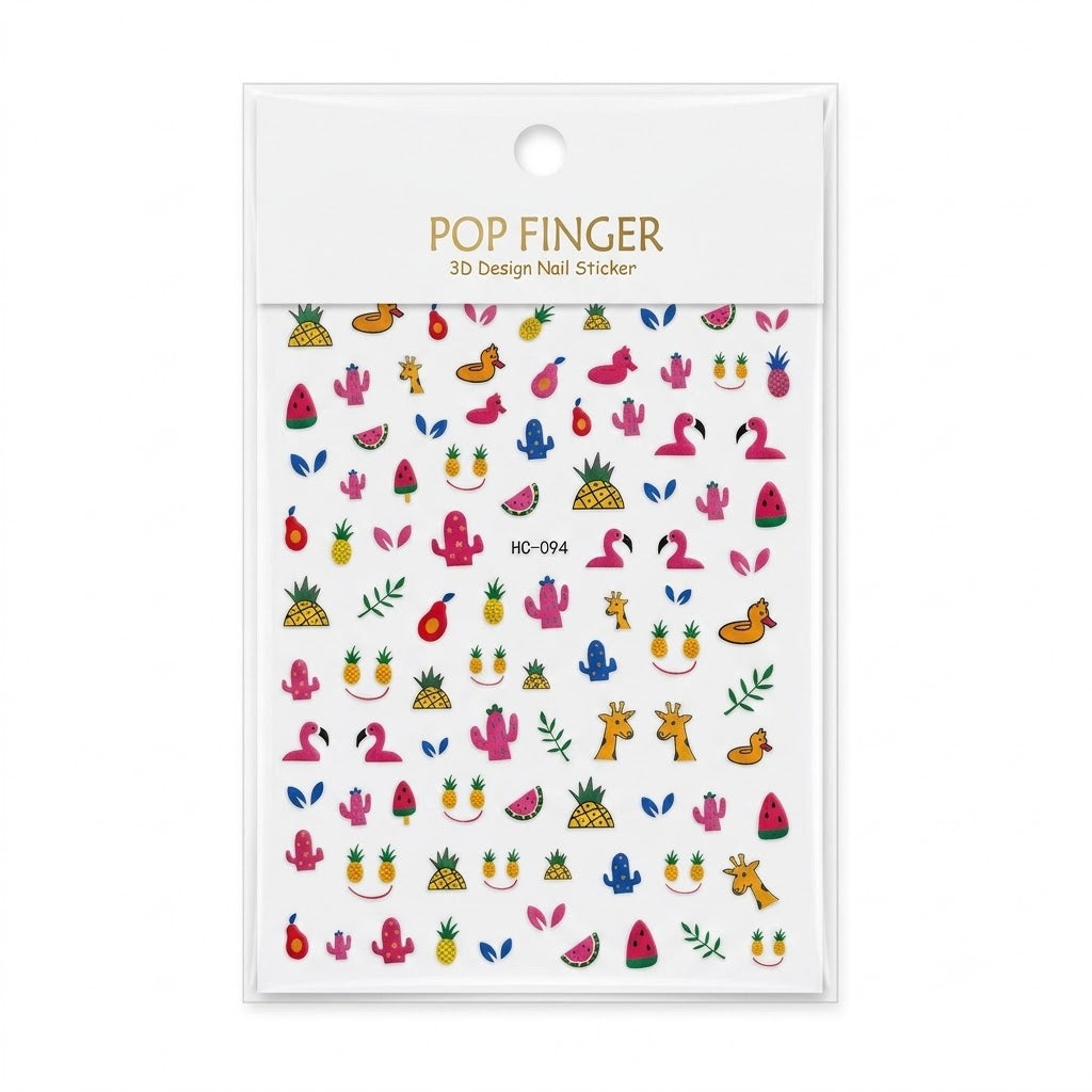 Pop Finger 3D Design Nail Stickers HC-094