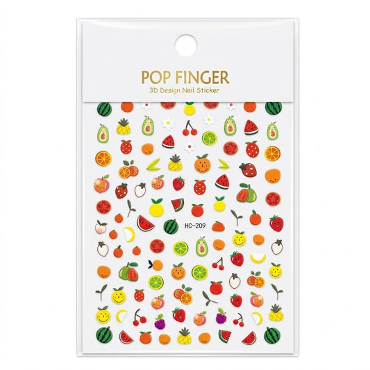 Pop Finger 3D Design Nail Stickers HC-209 – Diseños de Frutas