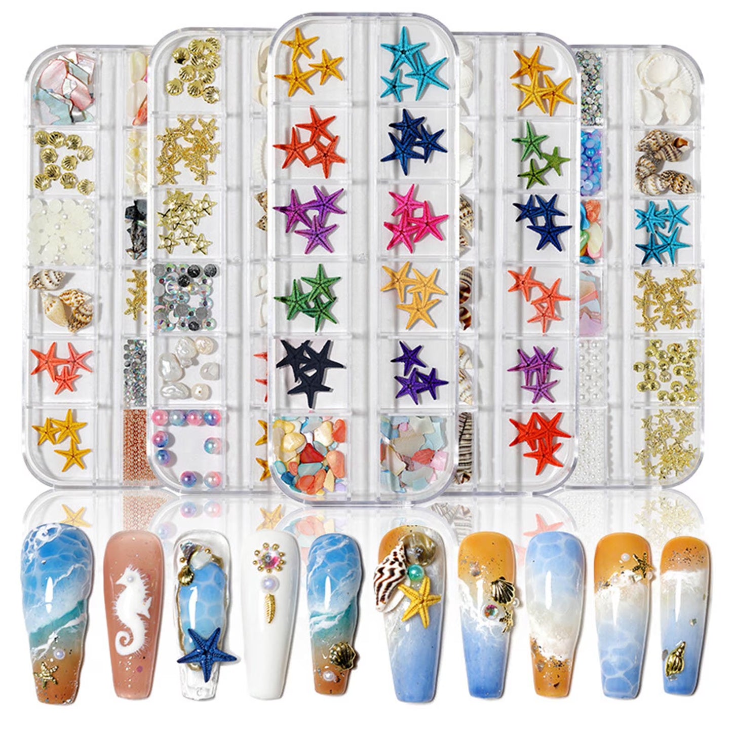 Spiral Kit Nail Art Estrellas de Mar y Conchas 3D HY639
