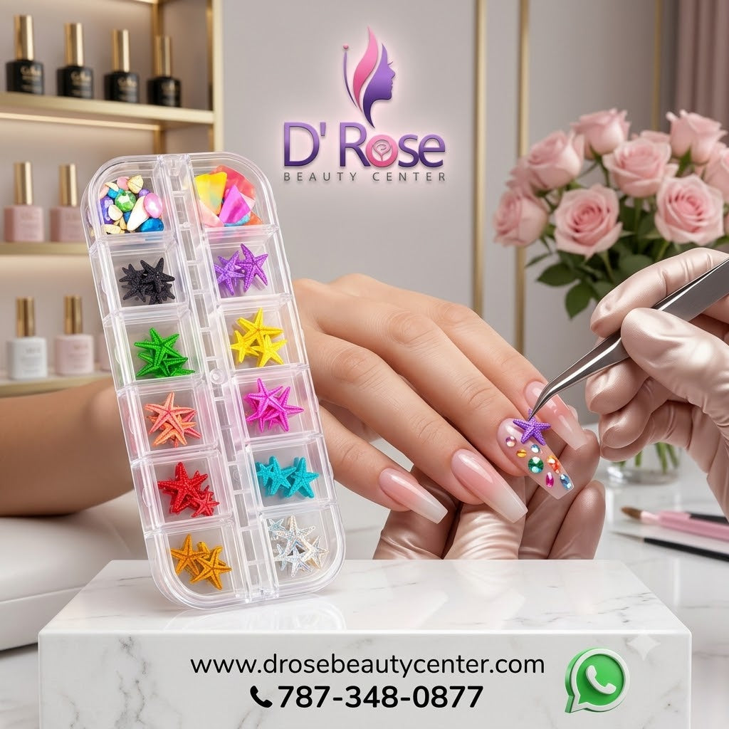 Spiral Kit Nail Art Estrellas de Mar y Conchas 3D HY639