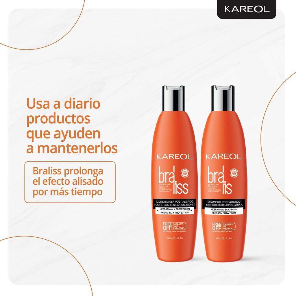 KAREOL BRALISS SHAMPOO Y ACONDICIONADOR POST ALISADO 10.1OZ KIT 2PZ