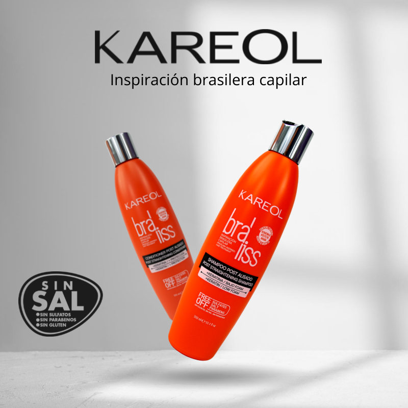 KAREOL BRALISS SHAMPOO Y ACONDICIONADOR POST ALISADO 10.1OZ KIT 2PZ