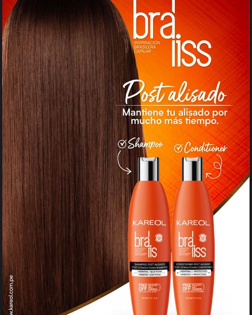 KAREOL BRALISS SHAMPOO Y ACONDICIONADOR POST ALISADO 10.1OZ KIT 2PZ
