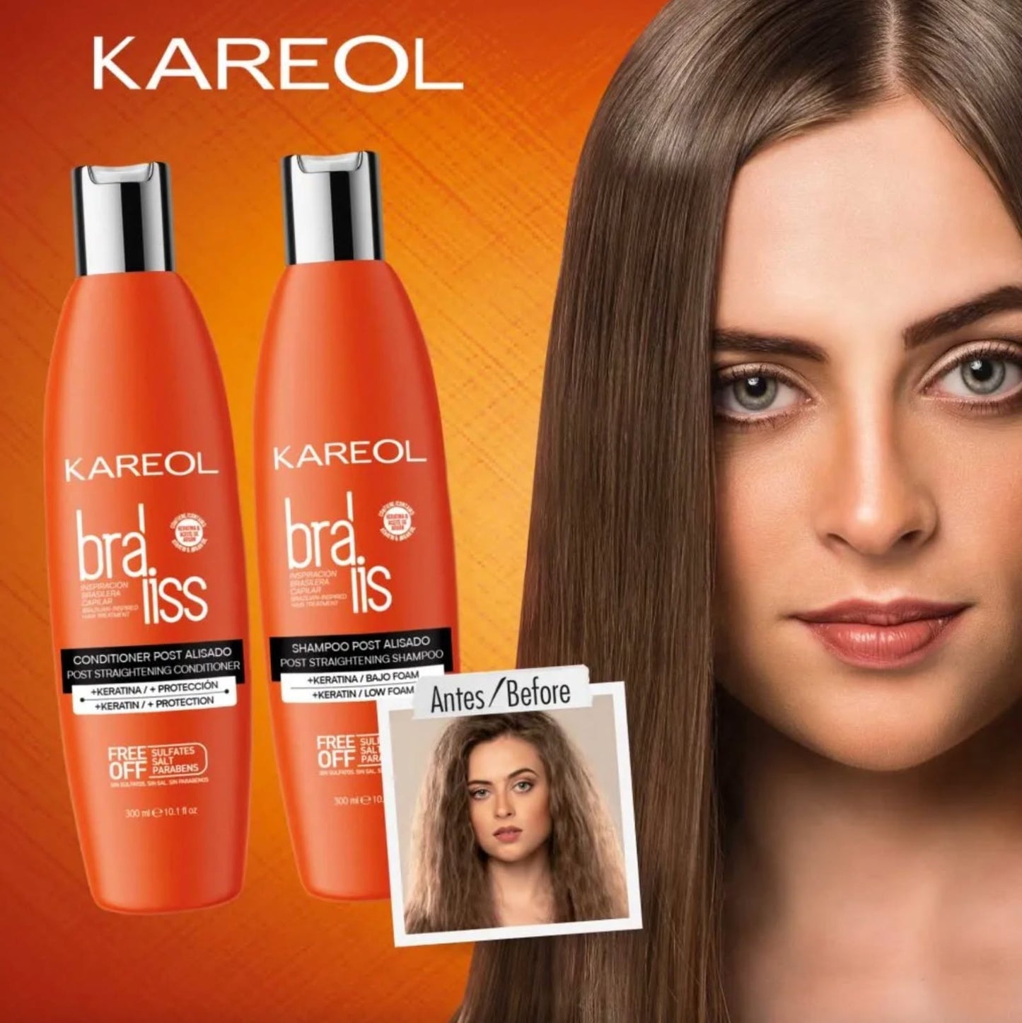 KAREOL BRALISS SHAMPOO + ACONDICIONADOR POST ALISADO 10.1OZ + KIT LACEADOR 2OZ KIT 3PZ