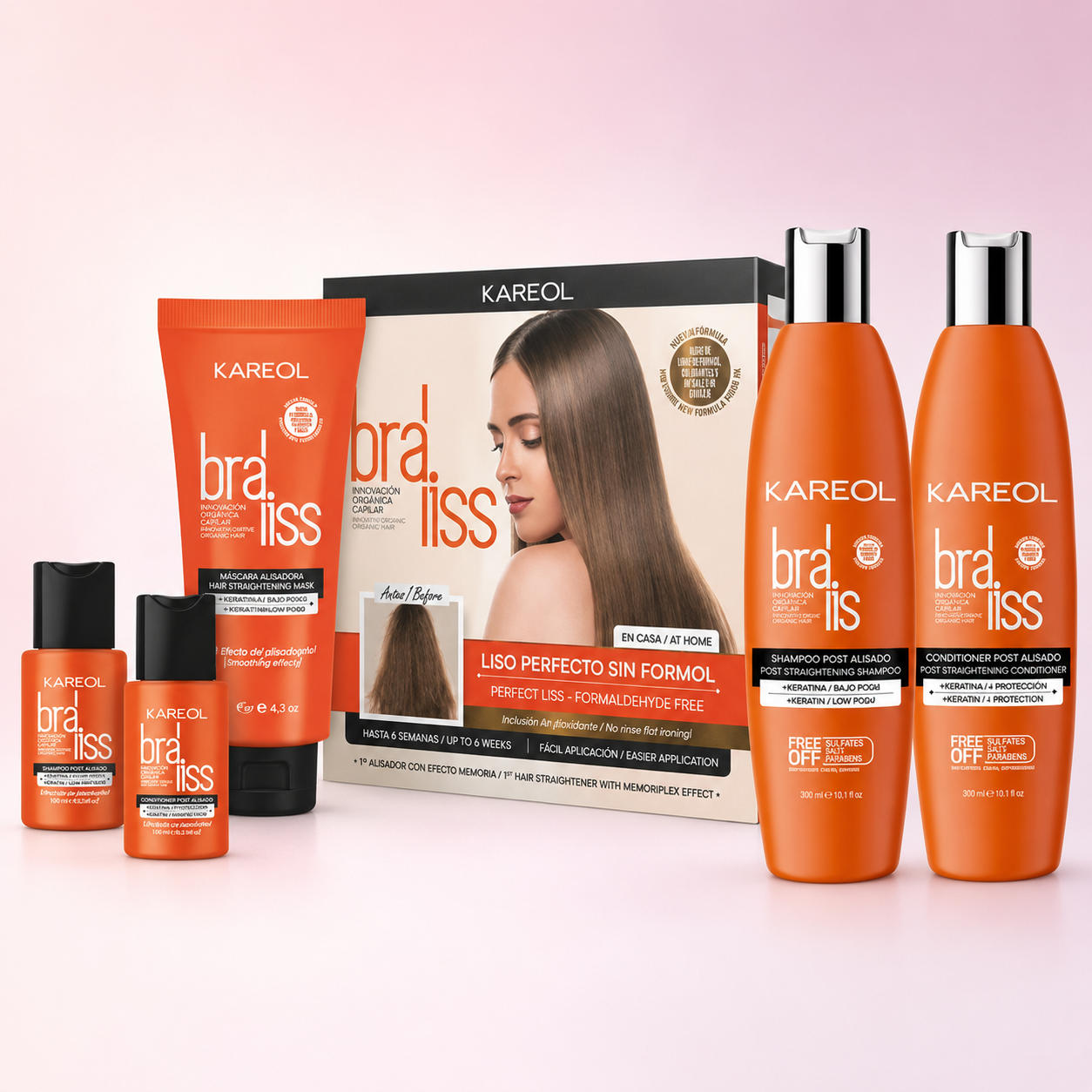 KAREOL BRALISS SHAMPOO + ACONDICIONADOR POST ALISADO 10.1OZ + KIT LACEADOR 2OZ KIT 3PZ