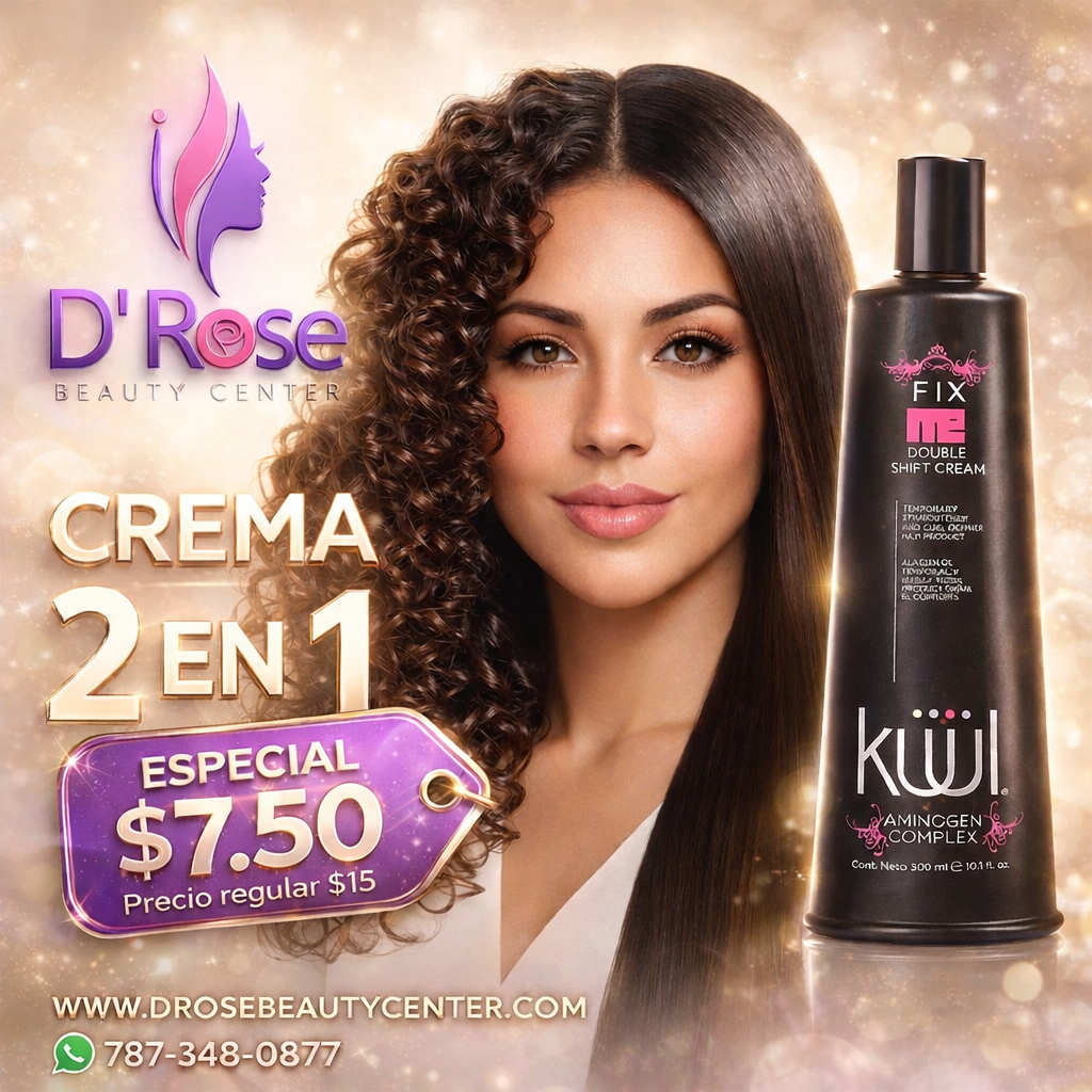💜 KUUL FIX ME DOUBLE SHIFT CREAM 2 EN 1 – 10.1 oz | Liso Extremo o Rizos Definidos 💜