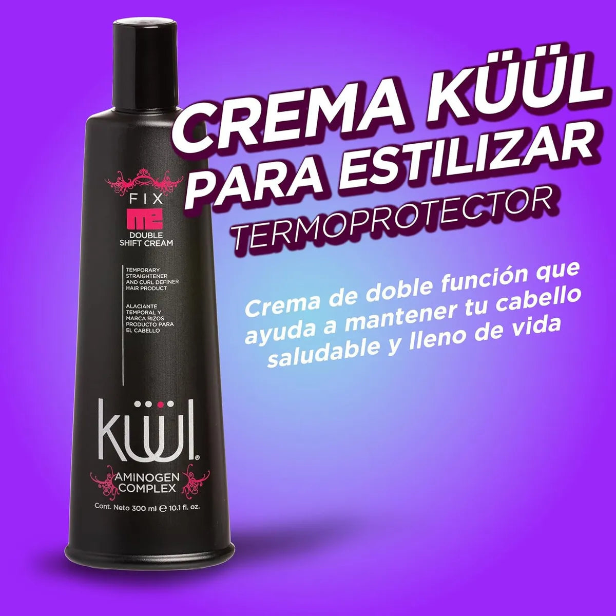 💜 KUUL FIX ME DOUBLE SHIFT CREAM 2 EN 1 – 10.1 oz | Liso Extremo o Rizos Definidos 💜