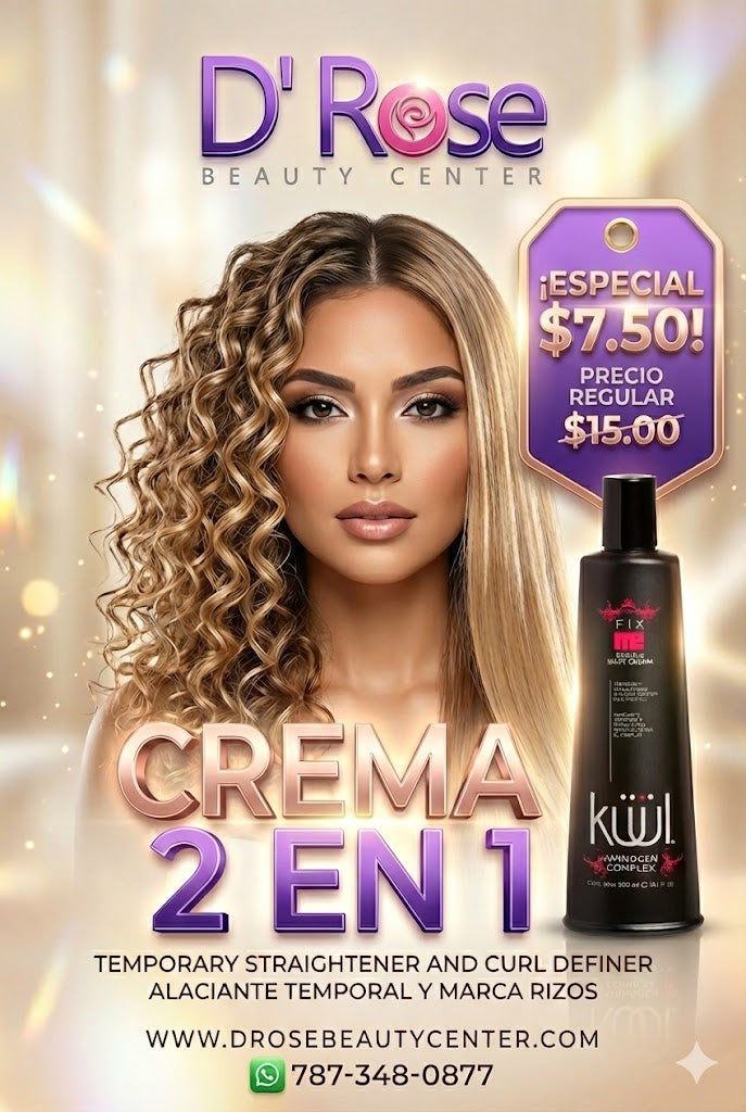 💜 KUUL FIX ME DOUBLE SHIFT CREAM 2 EN 1 – 10.1 oz | Liso Extremo o Rizos Definidos 💜
