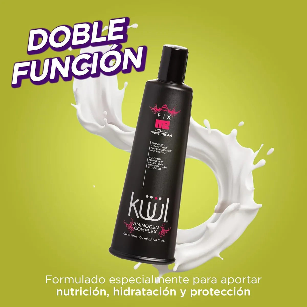 💜 KUUL FIX ME DOUBLE SHIFT CREAM 2 EN 1 – 10.1 oz | Liso Extremo o Rizos Definidos 💜