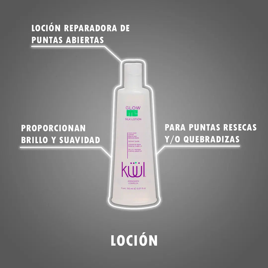 💜 KUUL GLOW ME SILK LOTION 5.07 oz – Brillo Instantáneo &amp; Reparación de Puntas 💜