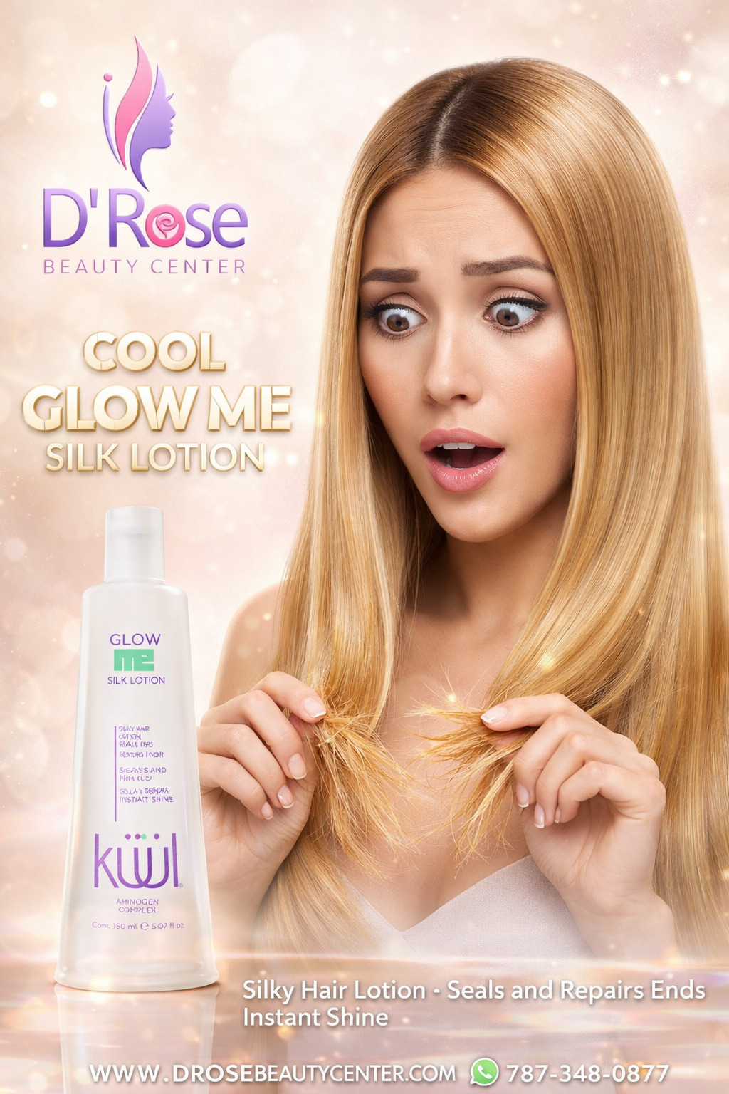 💜 KUUL GLOW ME SILK LOTION 5.07 oz – Brillo Instantáneo &amp; Reparación de Puntas 💜