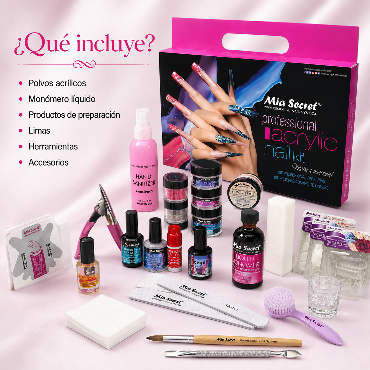 Mia Secret Professional Acrylic Nail Kit KIT-03 – Kit Completo para Uñas Acrílicas