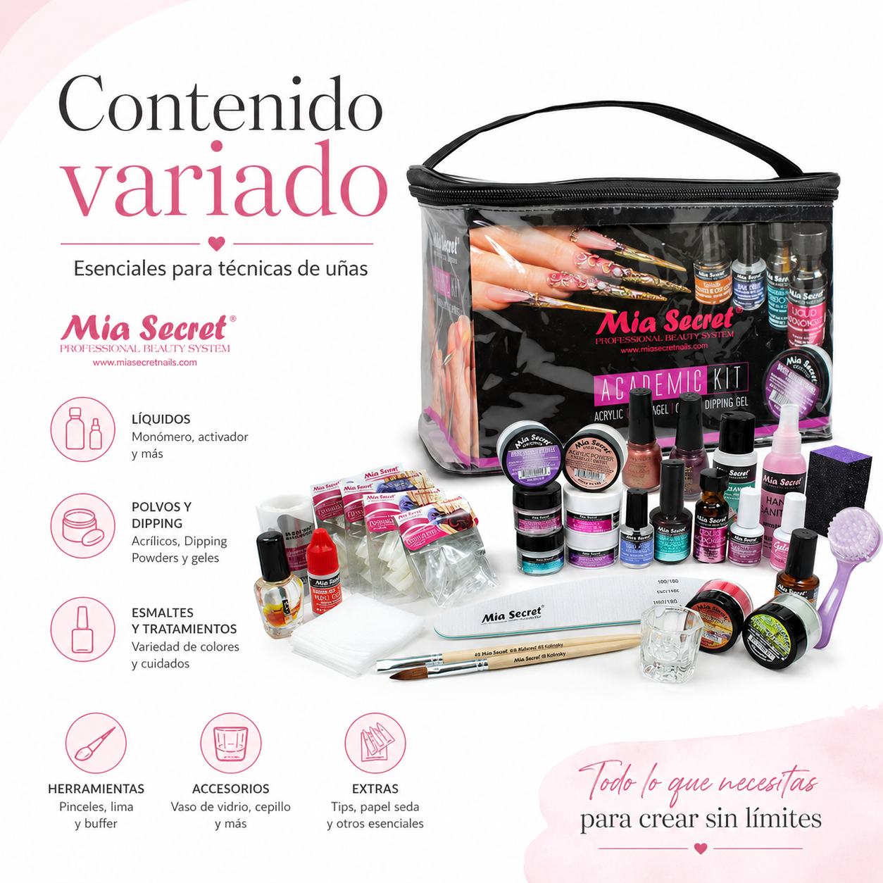 Mia Secret Academic Kit KIT-A08 | Kit Profesional de Uñas 4 Sistemas
