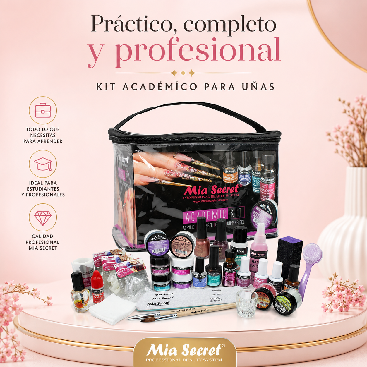 Mia Secret Academic Kit KIT-A08 | Kit Profesional de Uñas 4 Sistemas