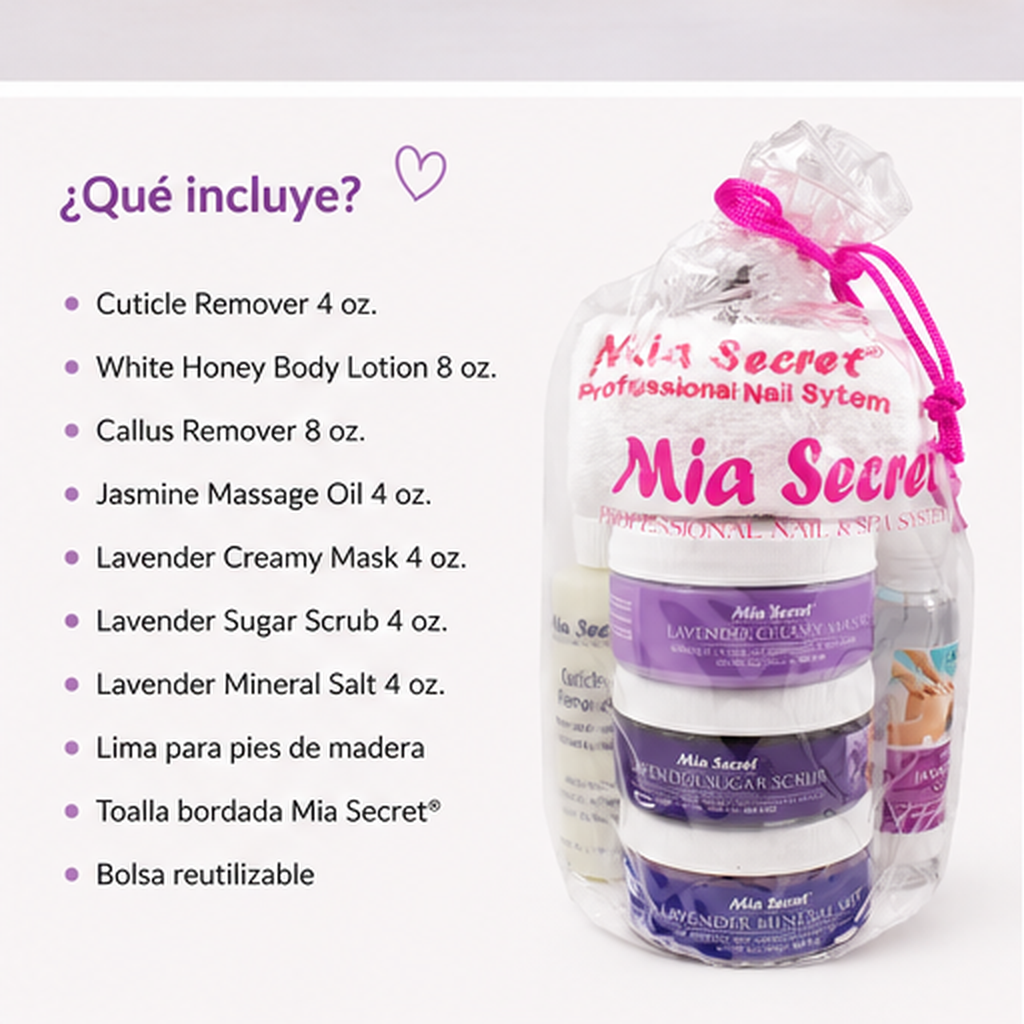 Mia Secret Lavender SPA Kit 9 Piezas KIT-SPA-L – Pedicure y Spa Profesional