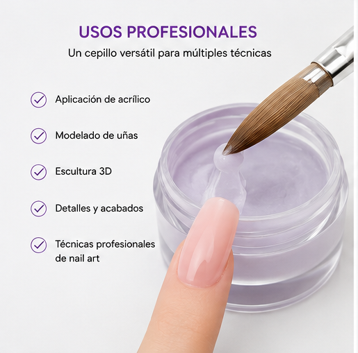 Mia Secret Kolinsky Brush #6 KNB-60R – Pincel Oval Profesional para Acrílico