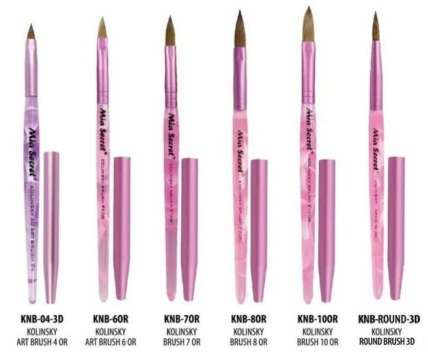 💅✨ Mia Secret® Pincel Kolinsky Profesional #8 KNB-8OR — Precisión Profesional para Uñas Acrílicas ✨💅