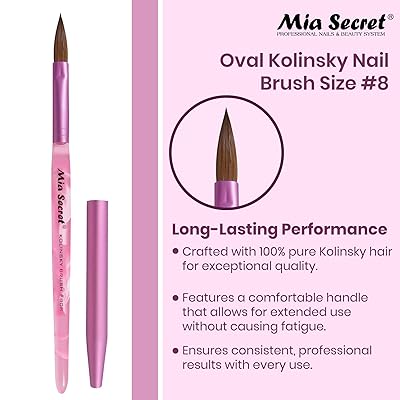 💅✨ Mia Secret® Pincel Kolinsky Profesional #8 KNB-8OR — Precisión Profesional para Uñas Acrílicas ✨💅