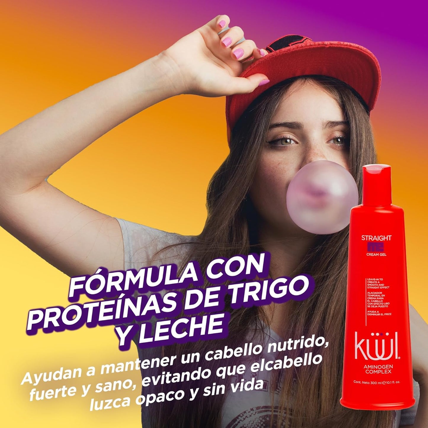 💜 KUUL Straight Me Cream Gel Leave-In 10.1 oz | Liso Perfecto sin Frizz 💜