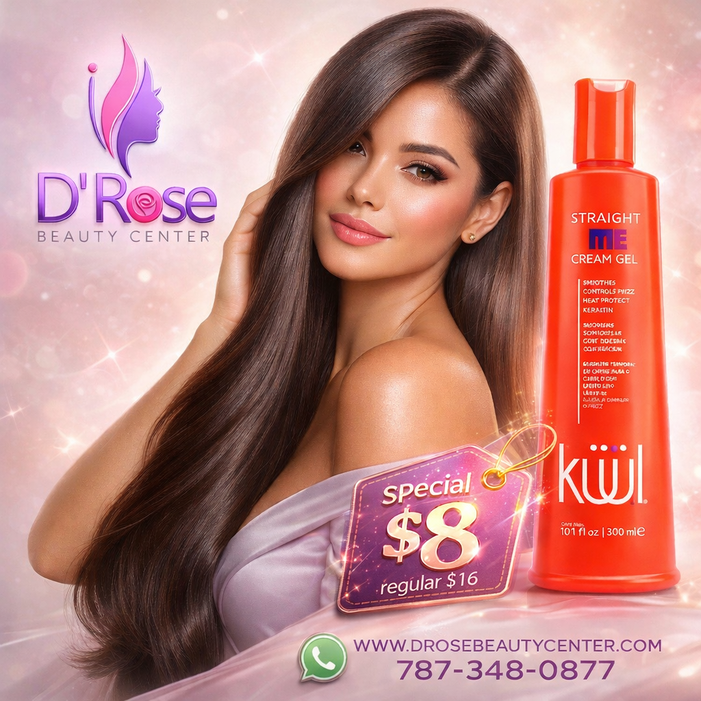 💜 KUUL Straight Me Cream Gel Leave-In 10.1 oz | Liso Perfecto sin Frizz 💜