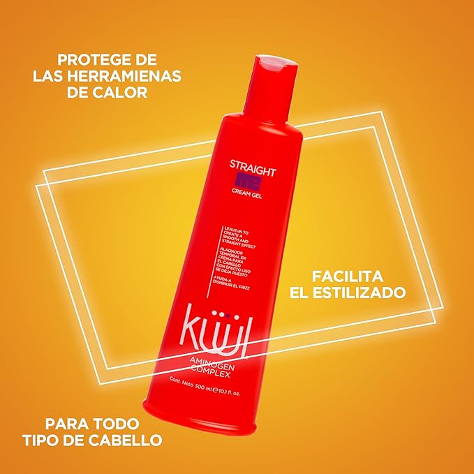 💜 KUUL Straight Me Cream Gel Leave-In 10.1 oz | Liso Perfecto sin Frizz 💜