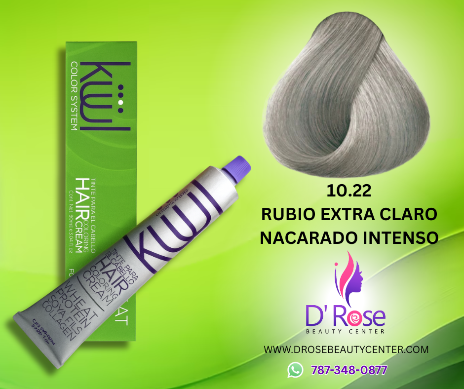 💇♀️ KUUL COLOR SYSTEM 10.22 RUBIO EXTRA CLARO NACARADO INTENSO 3.04OZ