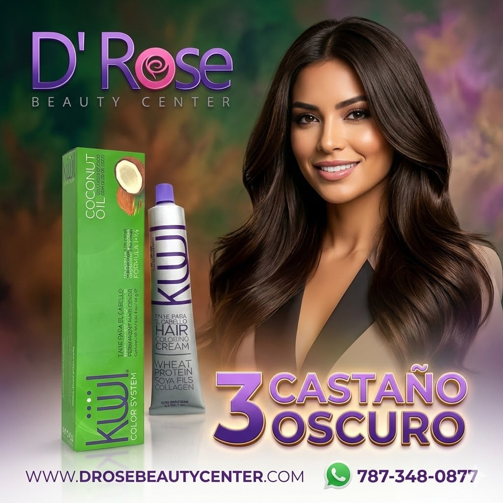 🤎 KUUL 3 Castaño Oscuro – 3.04 oz | Cobertura Total y Elegancia Natural 🤎