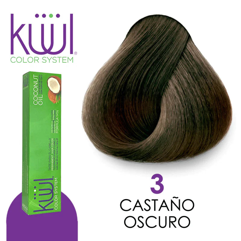 🤎 KUUL 3 Castaño Oscuro – 3.04 oz | Cobertura Total y Elegancia Natural 🤎