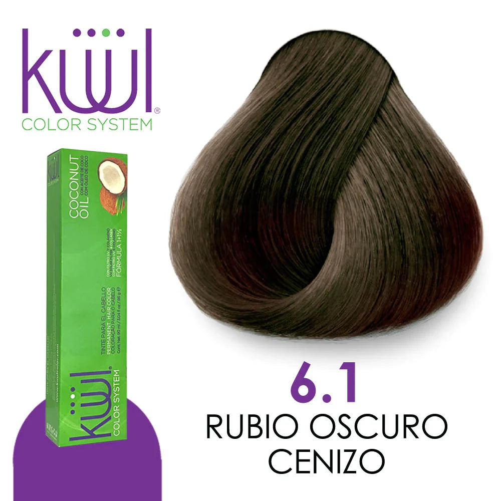 💇♀️ KUUL COLOR SYSTEM 6.1 RUBIO OSCURO CENIZO 3.04OZ