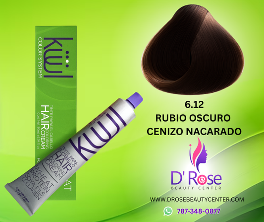 💇♀️ KUUL COLOR SYSTEM 6.12 RUBIO OSCURO CENIZO NACARADO 3.04OZ