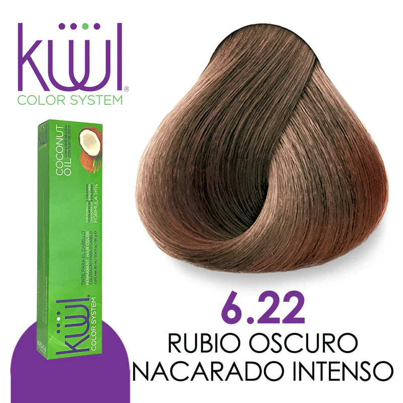 💇♀️ KUUL COLOR SYSTEM 6.22 RUBIO OSCURO NACARADO INTENSO 3.04OZ