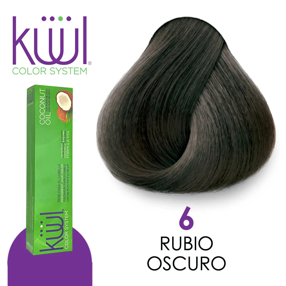 💇♀️ KUUL COLOR SYSTEM 6 RUBIO OSCURO 3.04OZ