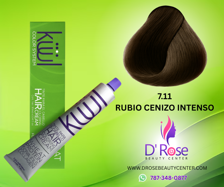 💇♀️ KUUL COLOR SYSTEM 7.11 RUBIO CENIZO INTENSO 3.04OZ