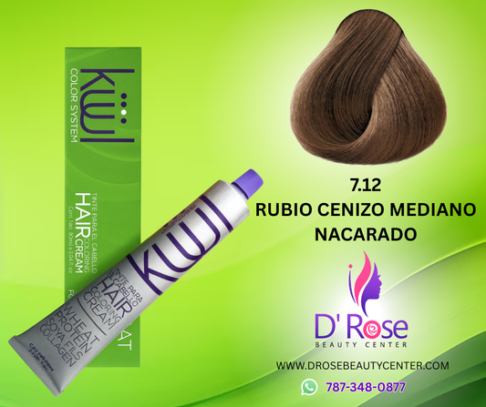 💇♀️ KUUL COLOR SYSTEM 7.12 RUBIO CENIZO MEDIANO NACARADO 3.04OZ
