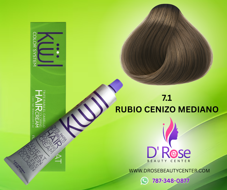 💇♀️ KUUL COLOR SYSTEM 7.1 RUBIO CENIZO MEDIANO 3.04OZ