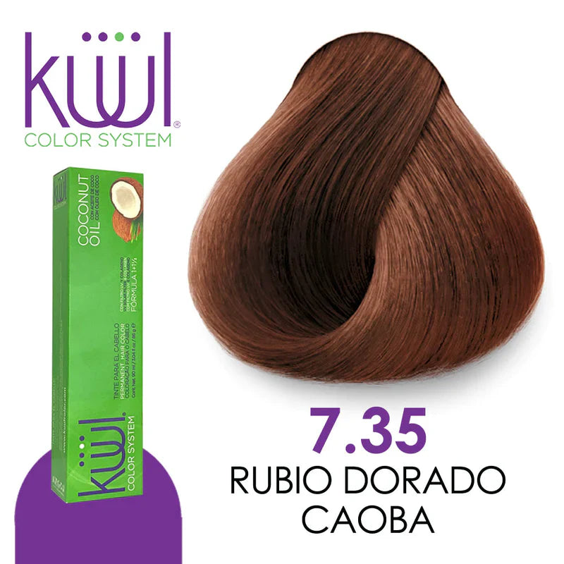 💇♀️ KUUL COLOR SYSTEM 7.35 CAPUCHINO (RUBIO DORADO CAOBA) 3.04OZ