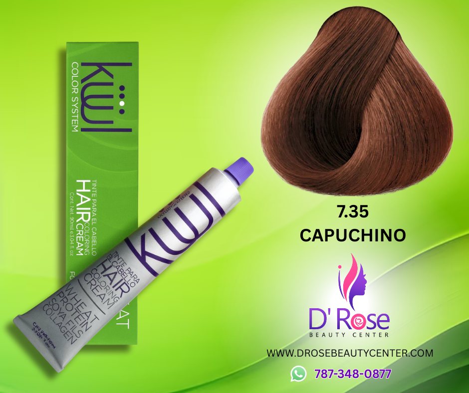 💇♀️ KUUL COLOR SYSTEM 7.35 CAPUCHINO (RUBIO DORADO CAOBA) 3.04OZ