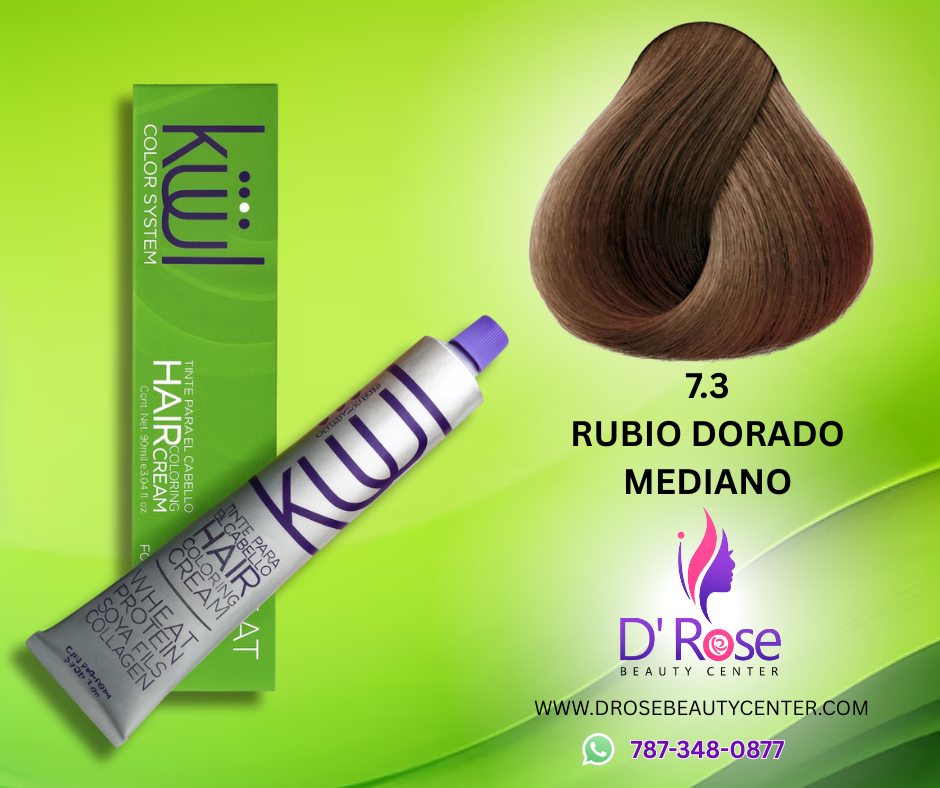 💇♀️ KUUL COLOR SYSTEM 7.3 RUBIO MEDIANO DORADO 3.04OZ