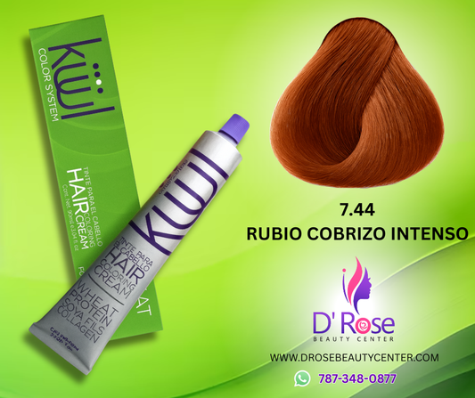 🧡 KUUL 7.44 Rubio Cobrizo Intenso – Color Profesional de Alto Impacto ✨