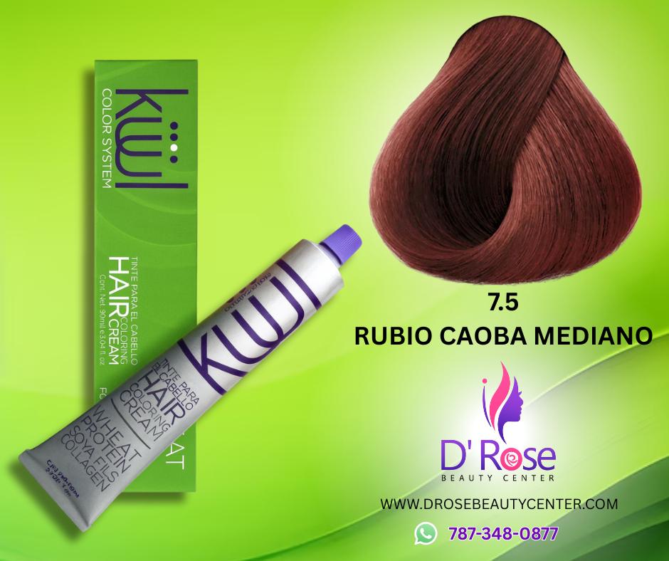 💇♀️ KUUL COLOR SYSTEM 7.5 RUBIO CAOBA MEDIANO 3.04OZ