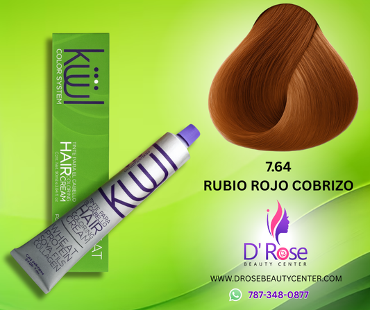 💇♀️ KUUL COLOR SYSTEM 7.64 RUBIO ROJO COBRIZO 3.04OZ