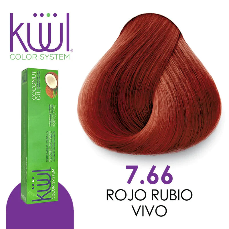 💇♀️ KUUL COLOR SYSTEM 7.66 RUBIO ROJO INTENSO 3.04OZ