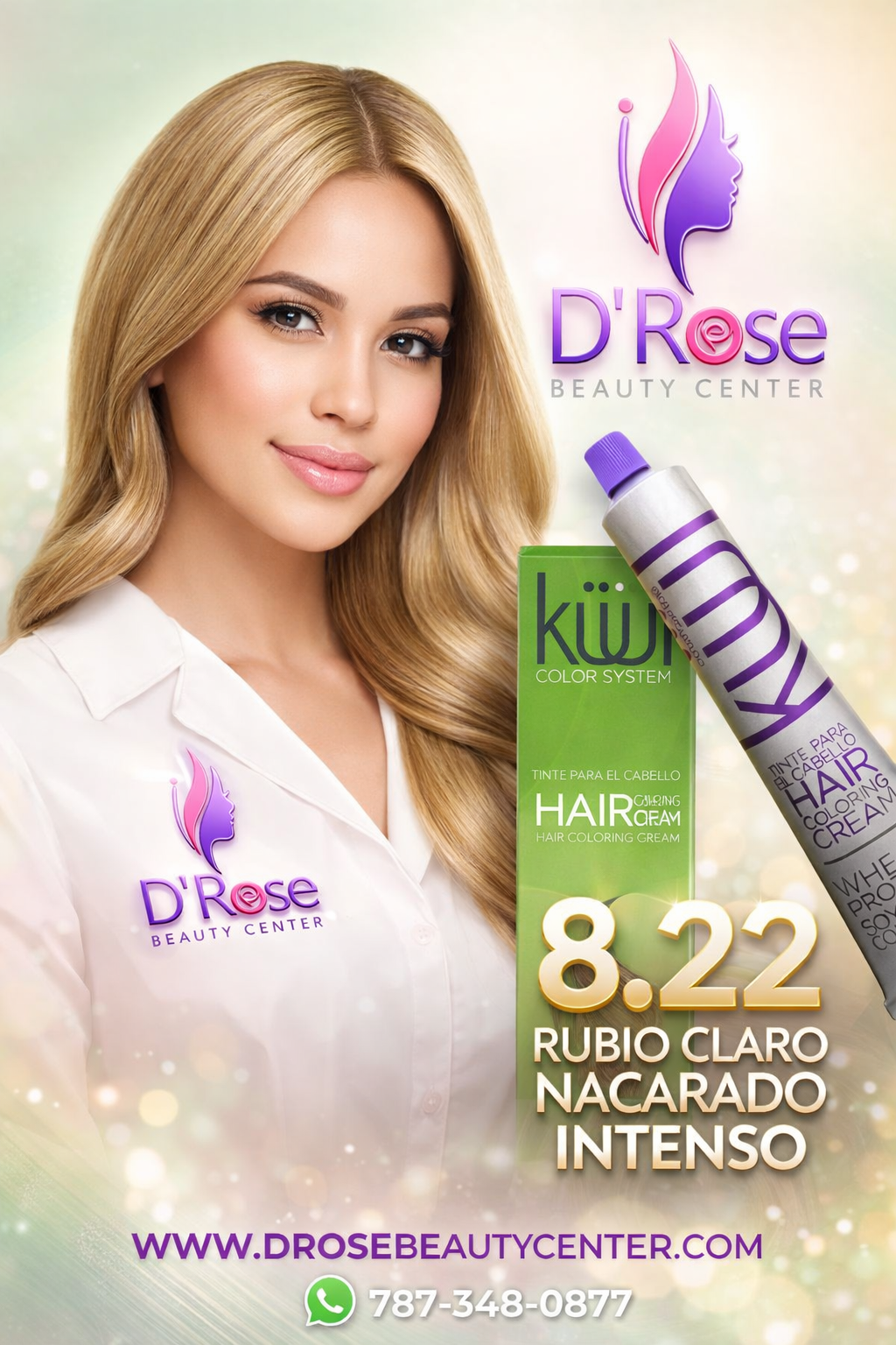✨ KUUL 8.22 Rubio Claro Nacarado Intenso – Luminosidad y Elegancia Profesional ✨
