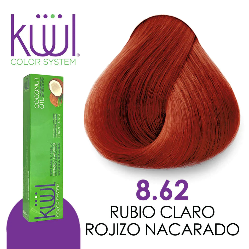 💇♀️ KUUL COLOR SYSTEM 8.62 RUBIO CLARO ROJO NACARADO 3.04OZ